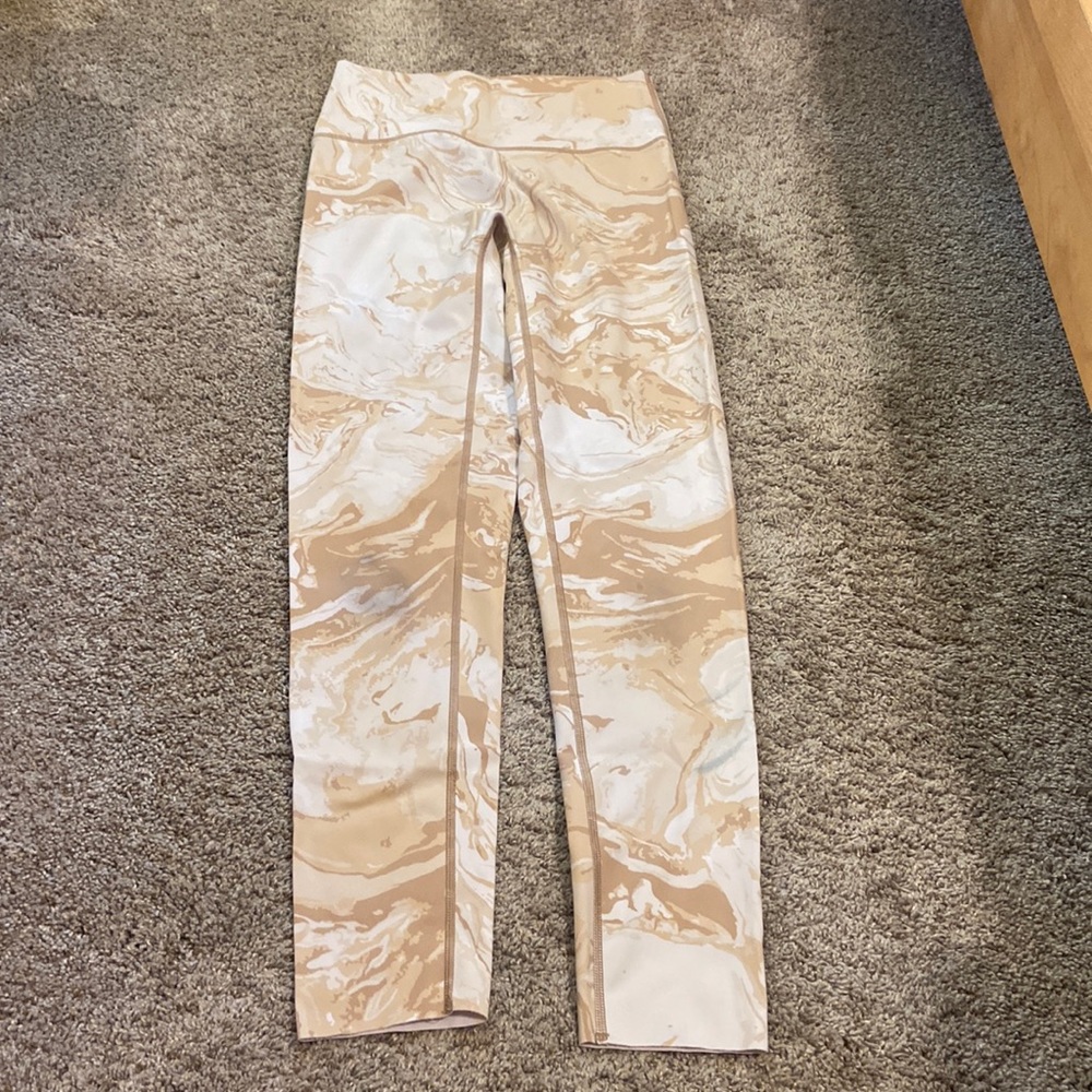 Aerie, white/tank marble, high waisted leggings
